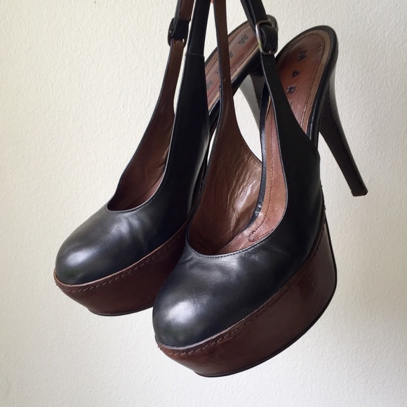MARNI Sligback Platform Heels Sieze 38 - Picture 3 of 14